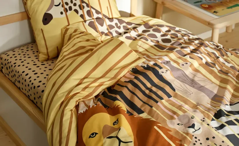 روتختی و روبالشی زرد/ساوانا سایز ۱۵۰x۲۰۰/۵۰x۸۰ ایکیا مدل SANDLÖPARE