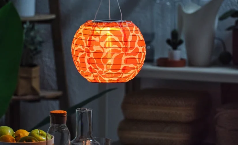 لوستر طرح گل/نارنجی با انرژی خورشیدی سایز ۲۲ ایکیا مدل SOLVINDEN