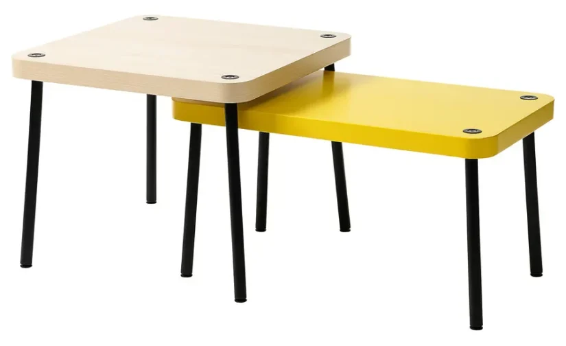 میزهای عسلی مجموعه ۲ تایی طرح زرد/توس ایکیا مدل SONHULT