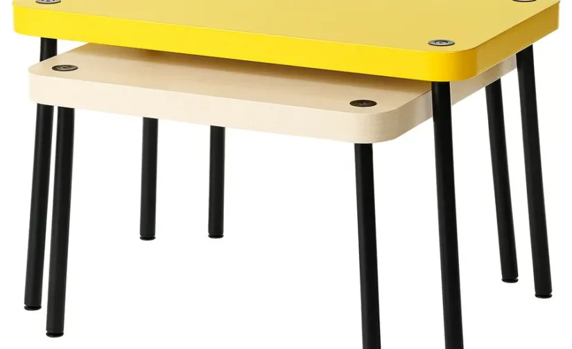 میزهای عسلی مجموعه ۲ تایی طرح زرد/توس ایکیا مدل SONHULT