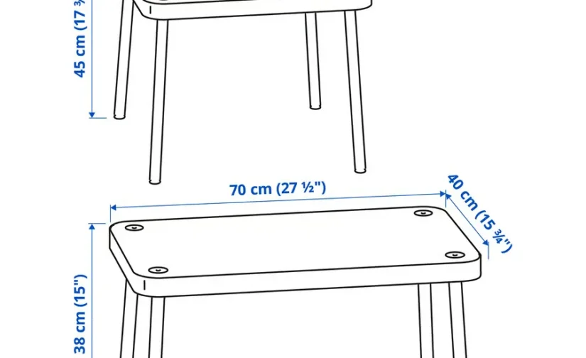 میزهای عسلی مجموعه ۲ تایی طرح زرد/توس ایکیا مدل SONHULT