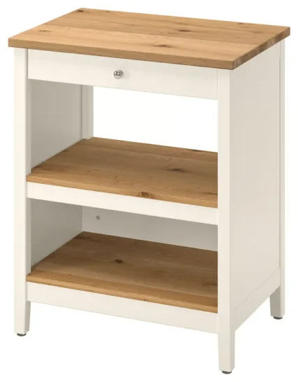 جزیره آشپزخانه سفید مایل به کرم/بلوط سایز ۷۲x۵۲ ایکیا مدل TORNVIKEN