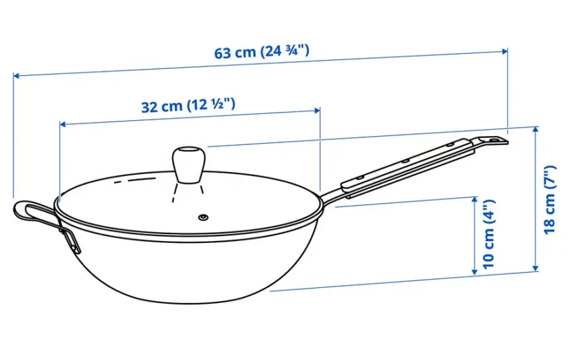 وک با درب شیشه/فولاد کربنی راش سایز ۳۲ ایکیا مدل VARDAGEN