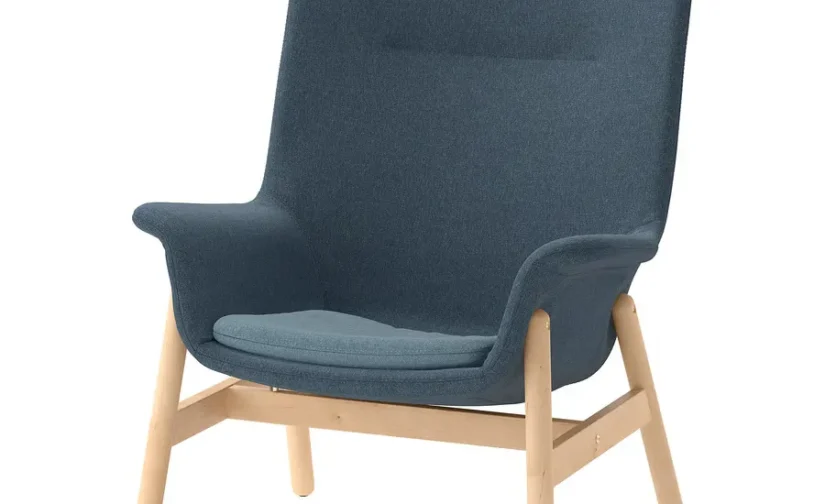 صندلی راحتی پشتی بلند آبی تیره ایکیا مدل VEDBO