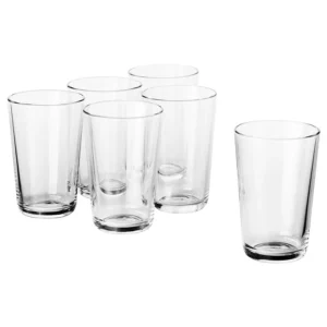 ست 6 عددی لیوان شیشه ای شفاف، ۳۰ درجه سانتیگراد ایکیا مدل IKEA 365+