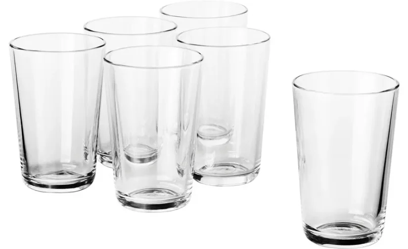 ست 6 عددی لیوان شیشه ای شفاف، ۳۰ درجه سانتیگراد ایکیا مدل IKEA 365+