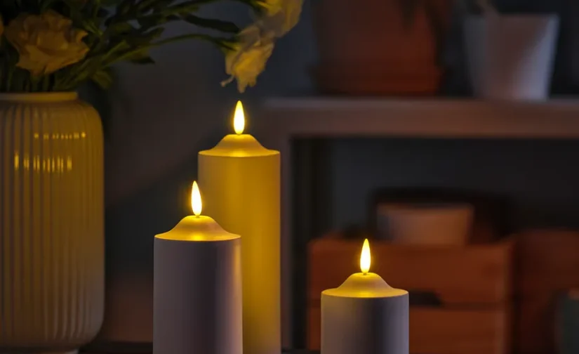 شمع ستونی LED، سفید باتری خور، ۱۴ سانتی‌متر ایکیا مدل SMÅLOM