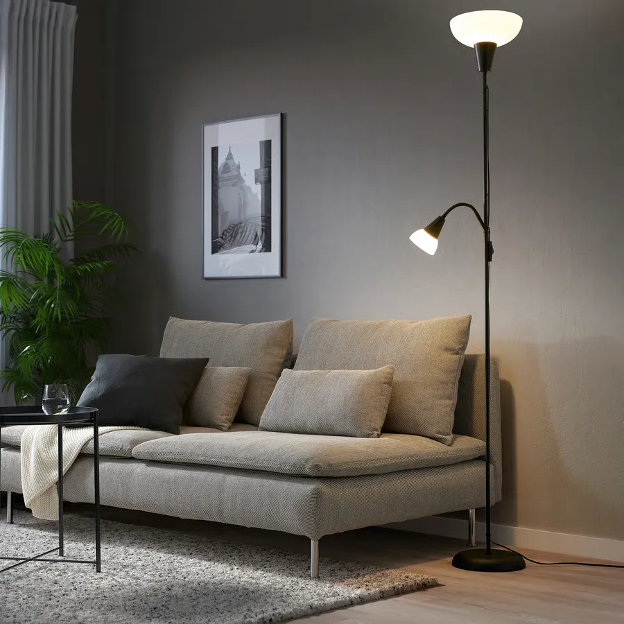 چراغ مطالعه / چراغ کف مشکی / سفید ایکیا مدل TÅGARP
