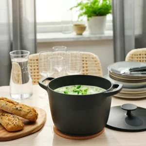قابلمه با درب، چدن لعاب‌دار مات / مشکی، ۵ لیتر ایکیا مدل VARDAGEN