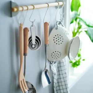 کفگیر وک، استیل ضد زنگ / چوب راش، ۳۶ سانتی‌متر ایکیا مدل VARDAGEN