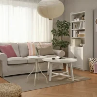 میز کناری خاکستری روشن-بژ ایکیا مدل TÅNEBRO