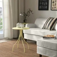 میز کناری زرد کم رنگ ایکیا مدل TÅNEBRO