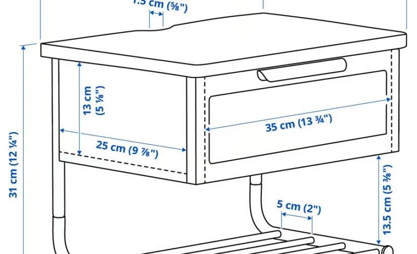میز کنار تخت دیواری، رنگ آنتراسیت، ۴۲x۲۹x۳۱ سانتی‌متر ایکیا مدل GRÅFJÄLLET