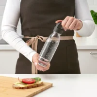 بطری آب، راه راه/خاکستری تیره، ۰.۷ لیتر ایکیا مدل IKEA 365+