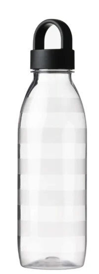 بطری آب، راه راه/خاکستری تیره، ۰.۷ لیتر ایکیا مدل IKEA 365+
