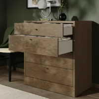 کمد ۴ کشو، روکش بلوط قهوه‌ای رنگ، ۸۲x۴۷x۹۰ سانتی‌متر ایکیا مدل TONSTAD