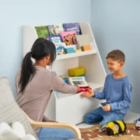 ویترین کتاب با فضای ذخیره‌سازی کودک سفید ایکیا مدل BERGIG
