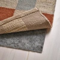 فرش، تخت‌باف، دستباف، طرح چهارخانه طبیعی/خاکستری/قهوه‌ای، ۱۷۰x۲۴۰ سانتی‌متر ایکیا مدل BLÅLJUS