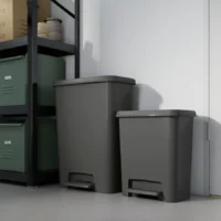 سطل زباله پدالی، خاکستری تیره، ۵۰ لیتر ایکیا مدل KNÖCKLA