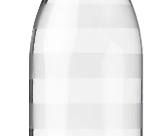 بطری آب، راه راه/خاکستری تیره، ۰.۷ لیتر ایکیا مدل IKEA 365+
